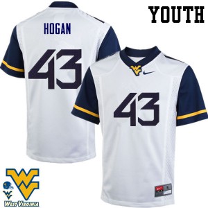 Youth West Virginia Mountaineers Luke Hogan #43 Football White Jersey 317931-226